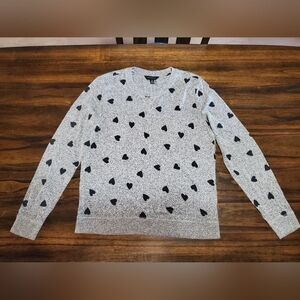 Lucky Brand Gray/Black Heart Sweater